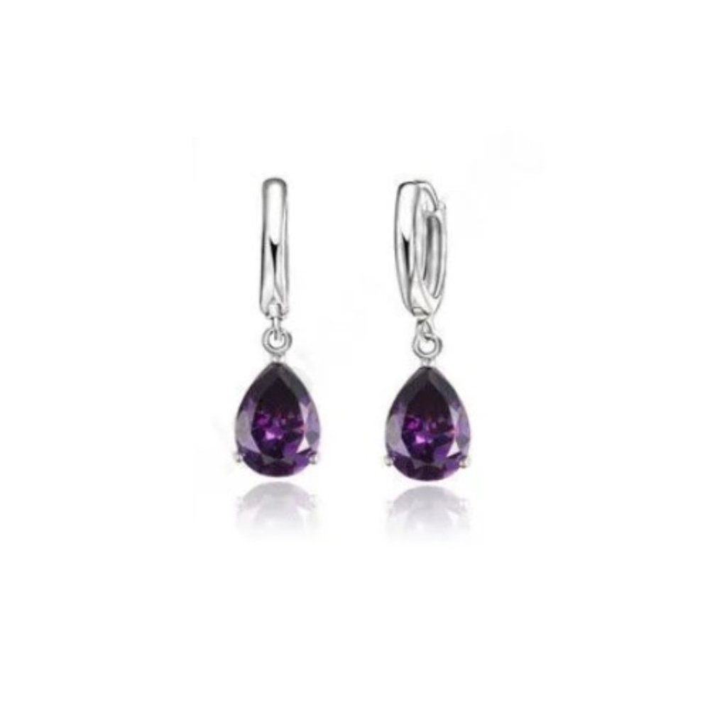 Tear Drop Necklace Pendant Earrings 925 Sterling Silver Heart Set Bundle - Picture 2 of 3